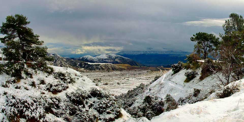 Banning Bench San jacinto Mountains in the snow